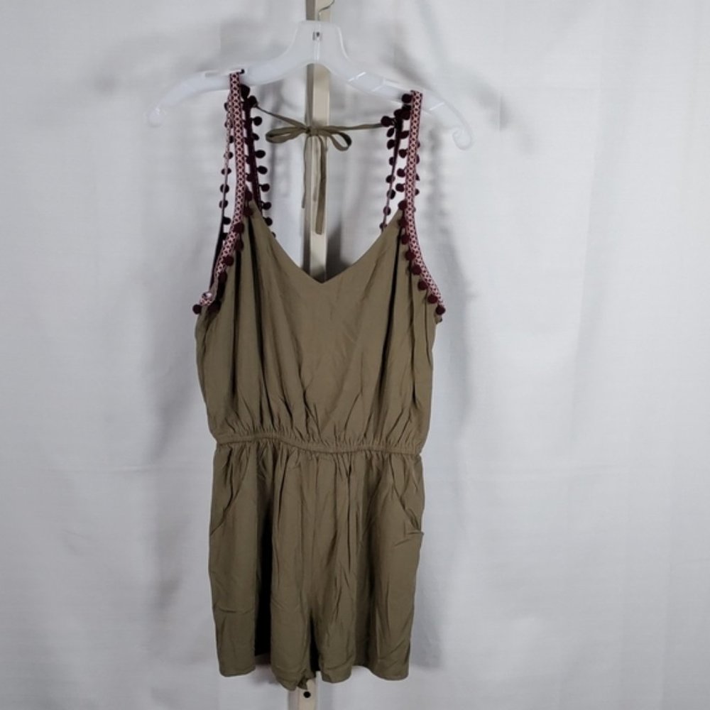 10143 A'Gaci olive green romper S NEW FINAL PRICE